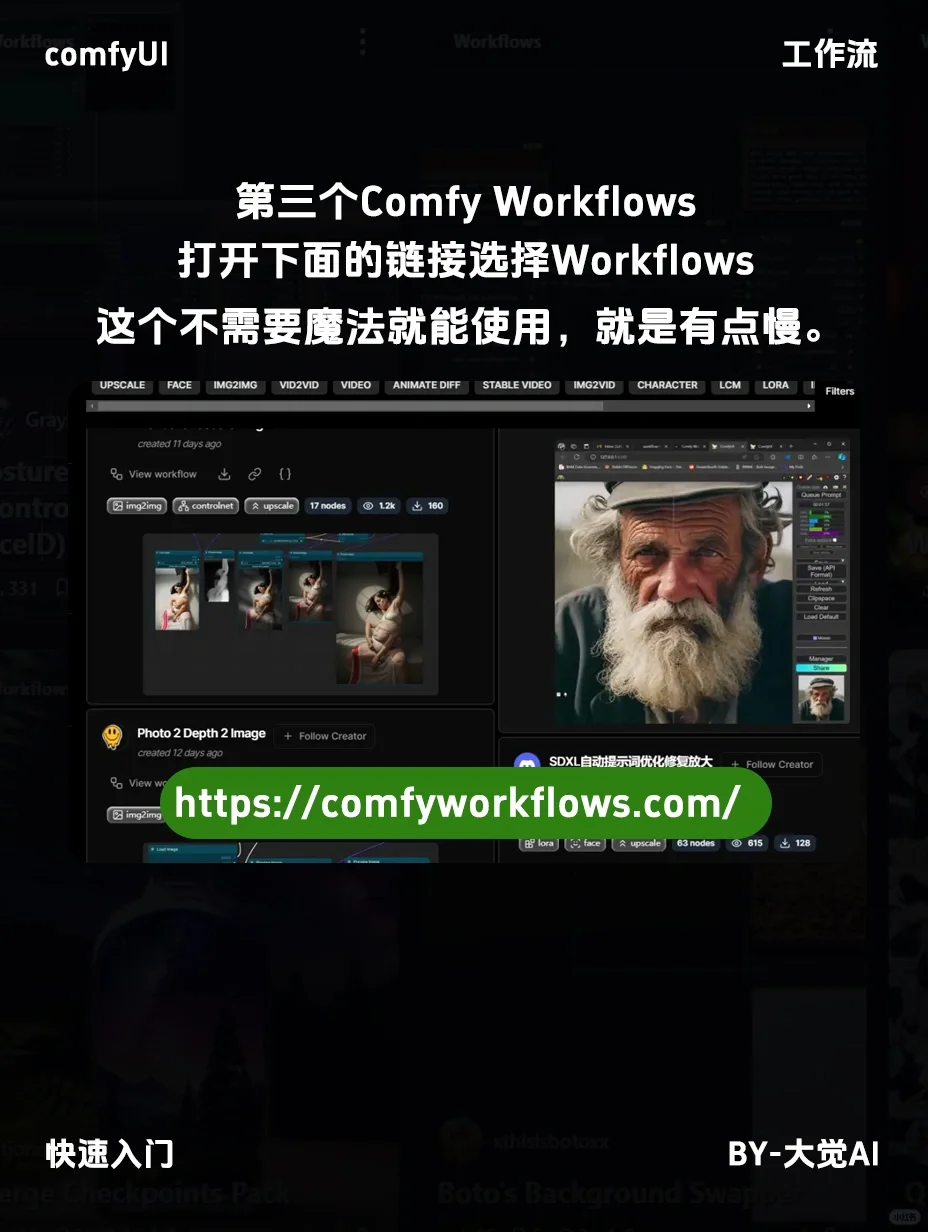 5个免费的comfyUI工作流网站新手小白必备！