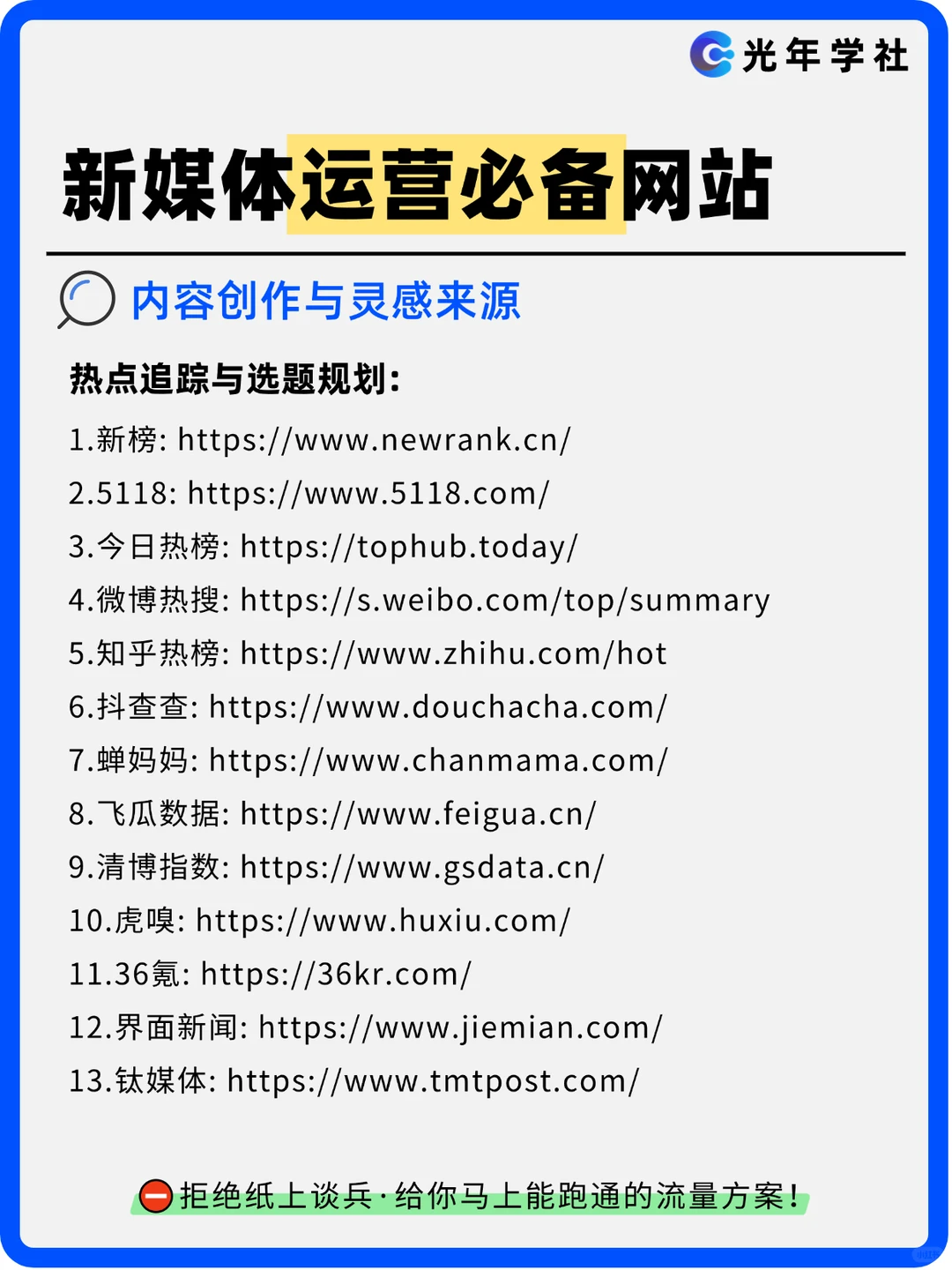 🔥超全!!新媒体运营人必备网站（附直达链