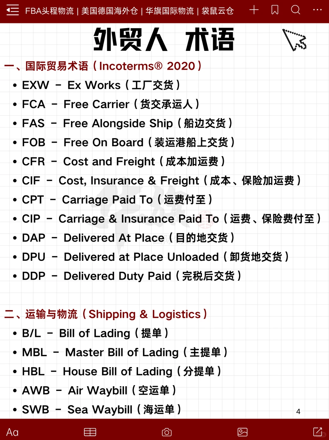 外贸人必备宝藏APP！外贸术语120条
