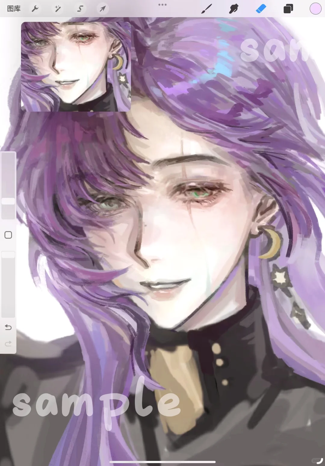 画几笔就欣赏一下单主oc的美脸……