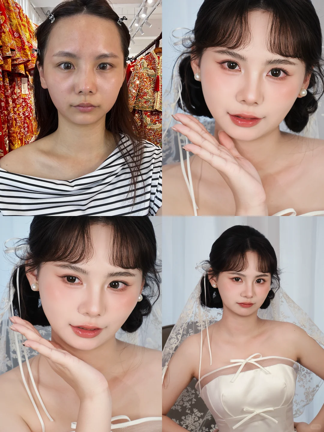 素颜和氛围感妆容的差别！