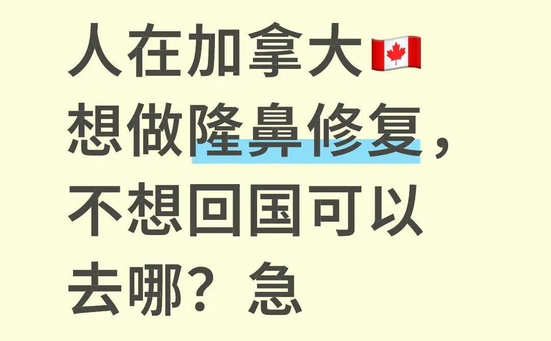 🇨🇦附近哪里有会做隆鼻修复和鼻基底的医生
