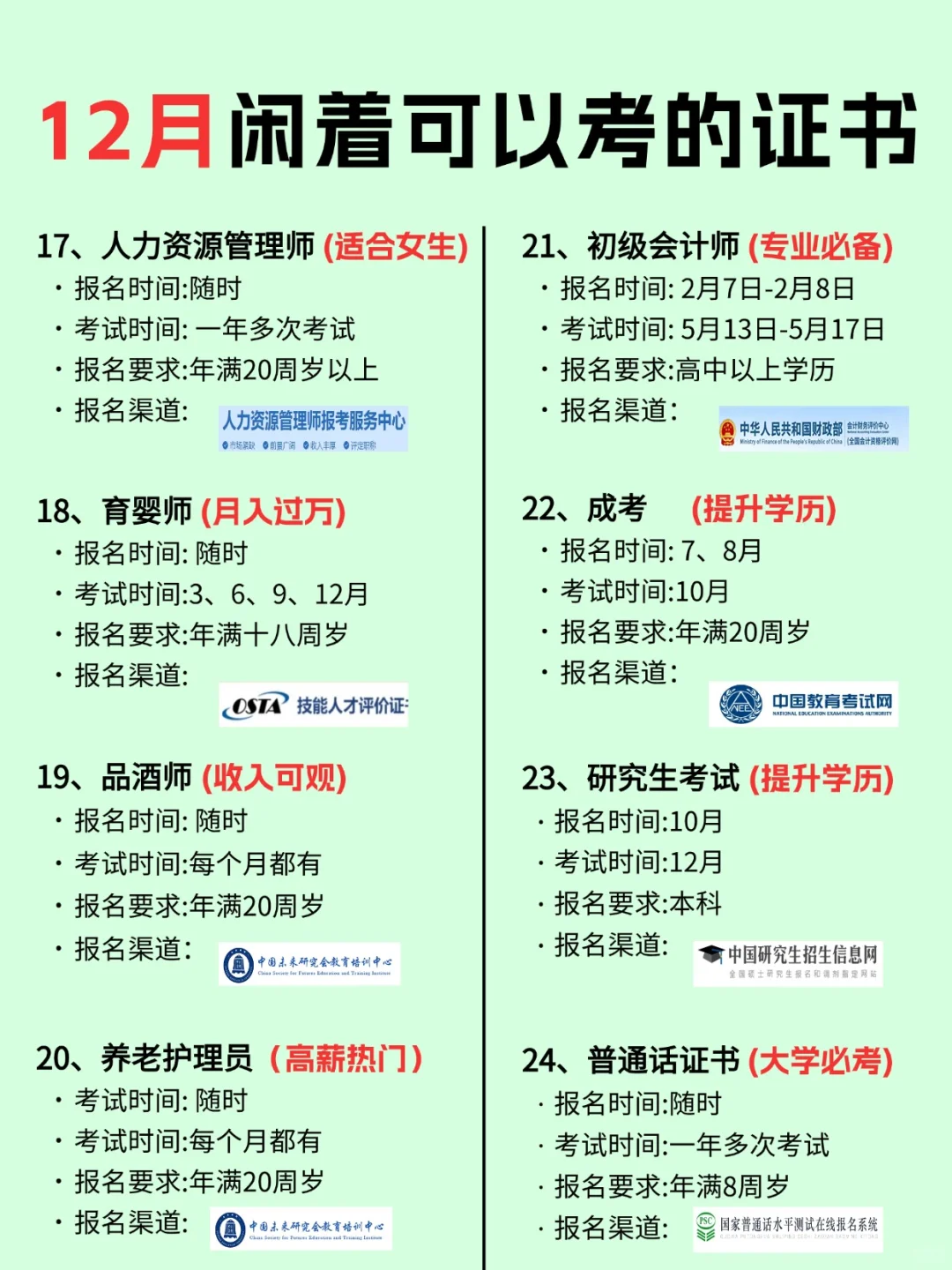 十二月空闲别摆烂！这些证书考了直接逆袭