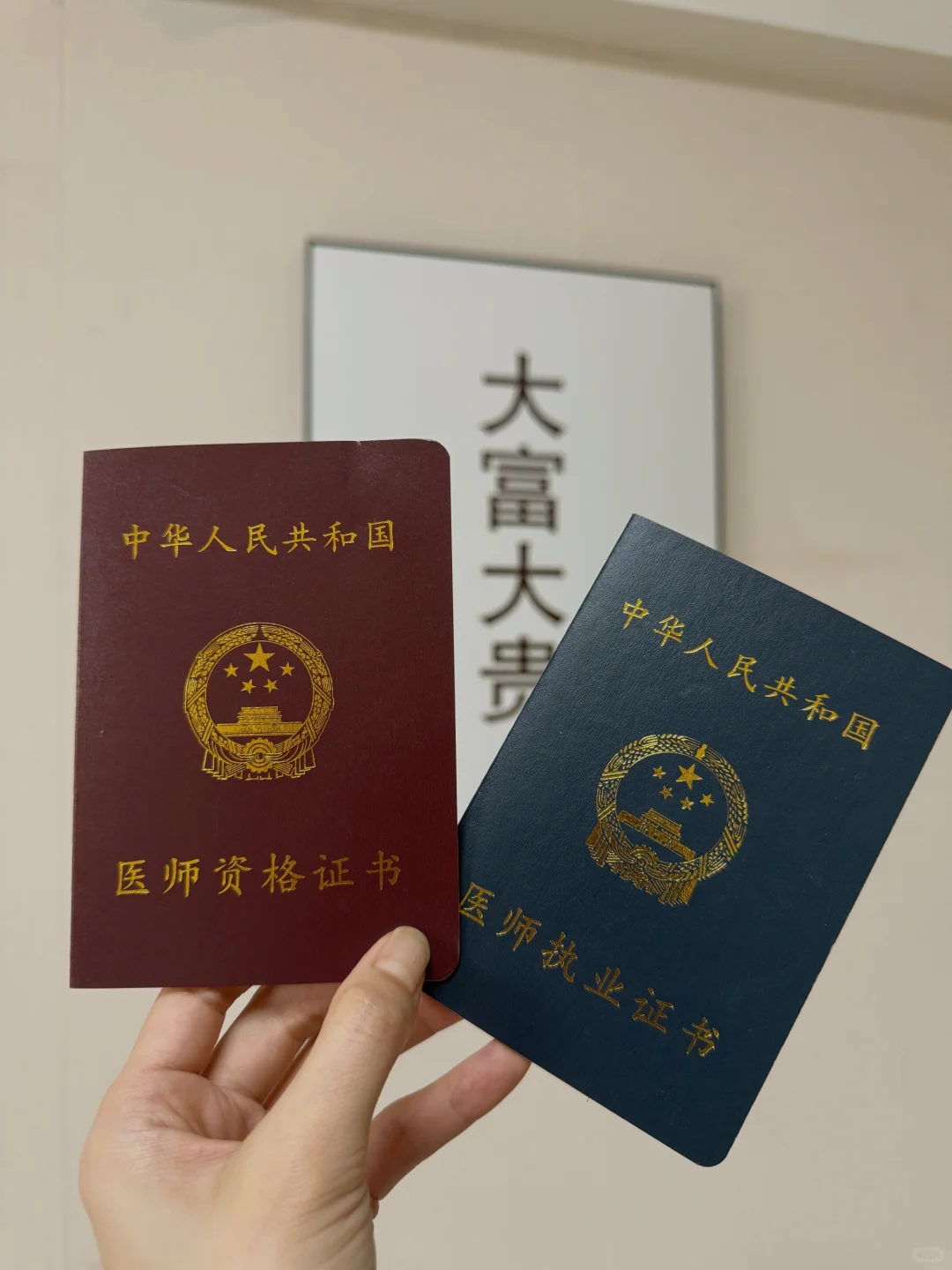 终于齐全了 医师资格证 医师执业证书