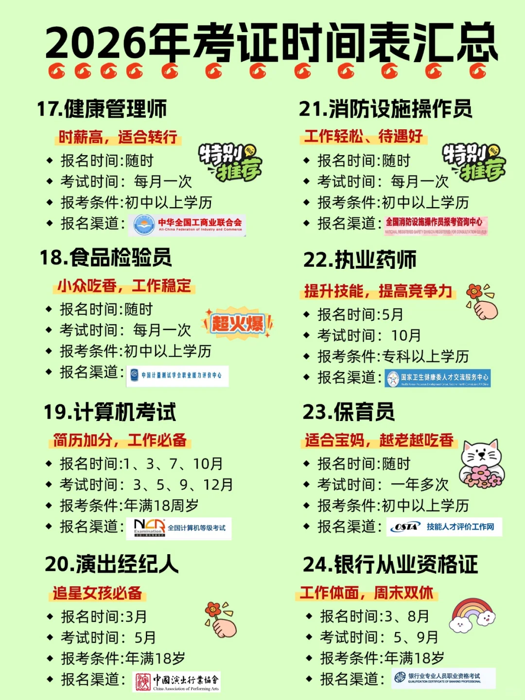 爆肝整理💥2026年考证时间表大汇总！