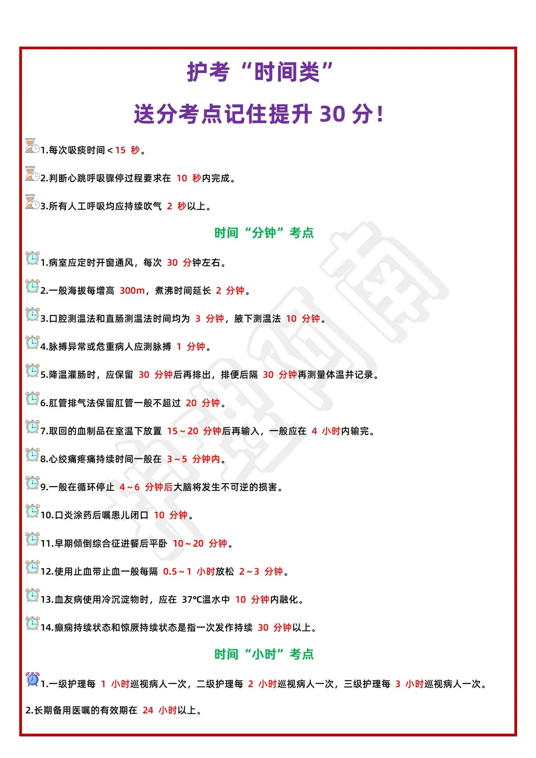 26护考速记🔥8大知识点➕思维导图