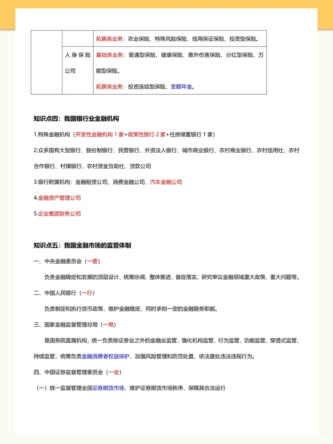 证券从业资格金融市场基础知识精选三色笔记