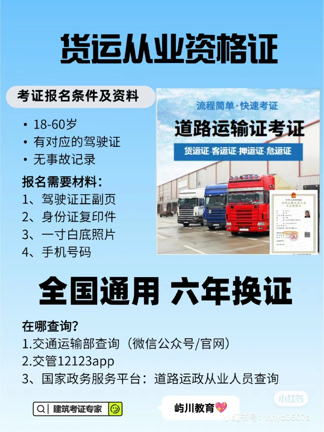 货运从业资格证书办理3-5天下证