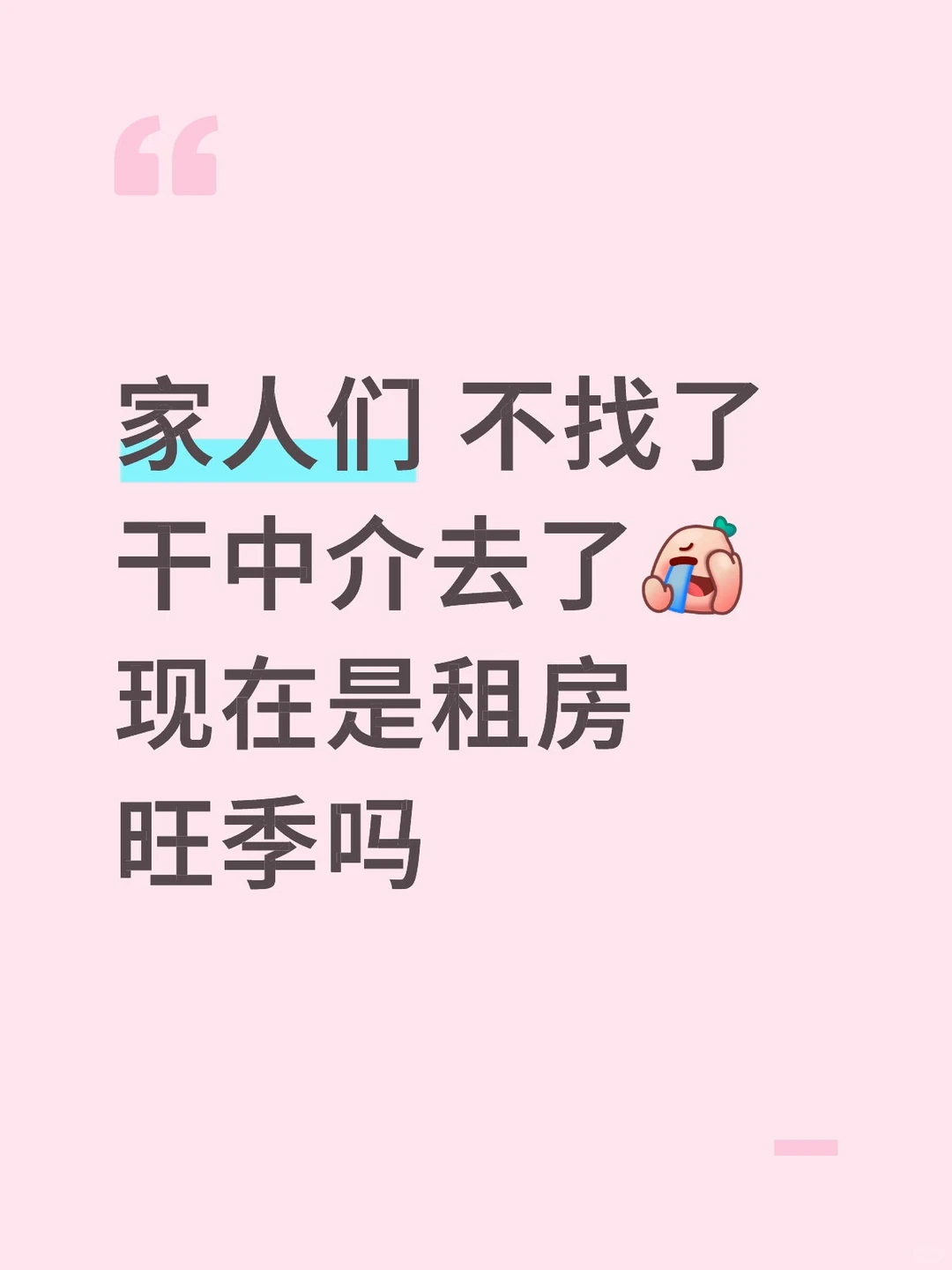 家人们 不找了 干中介去了