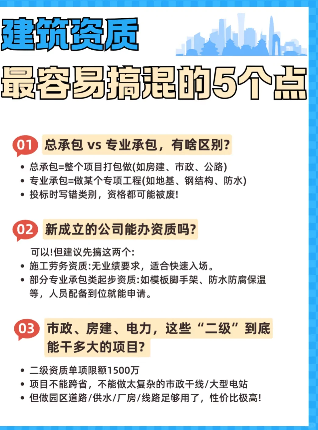 建筑资质最容易搞混的5个点