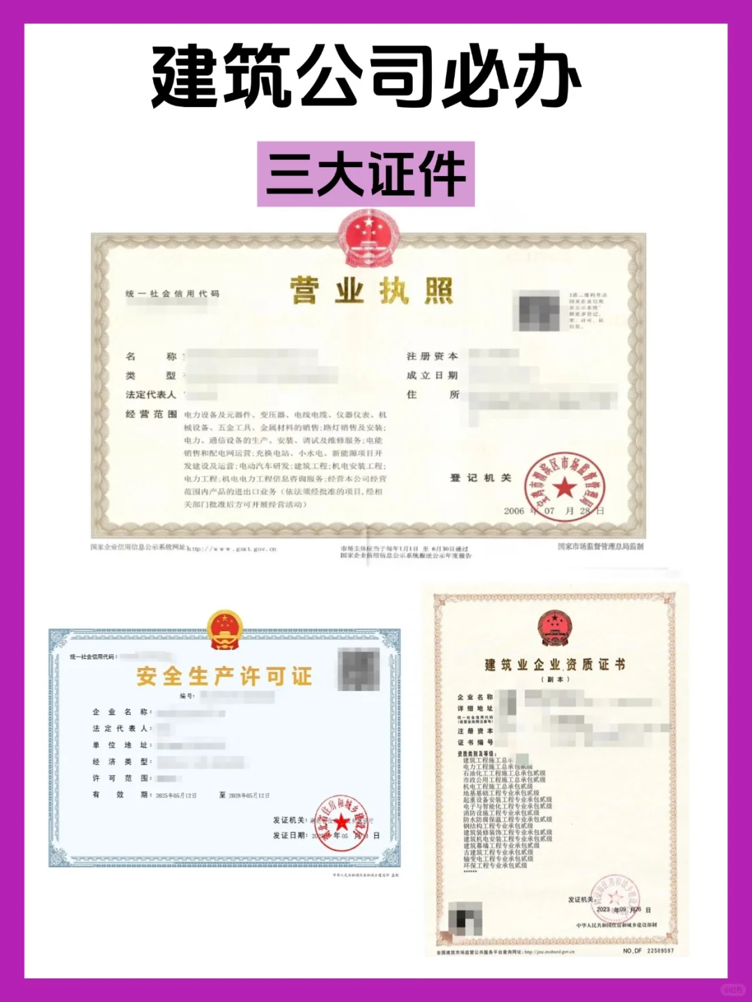 干货！开建筑公司必备的3个证书
