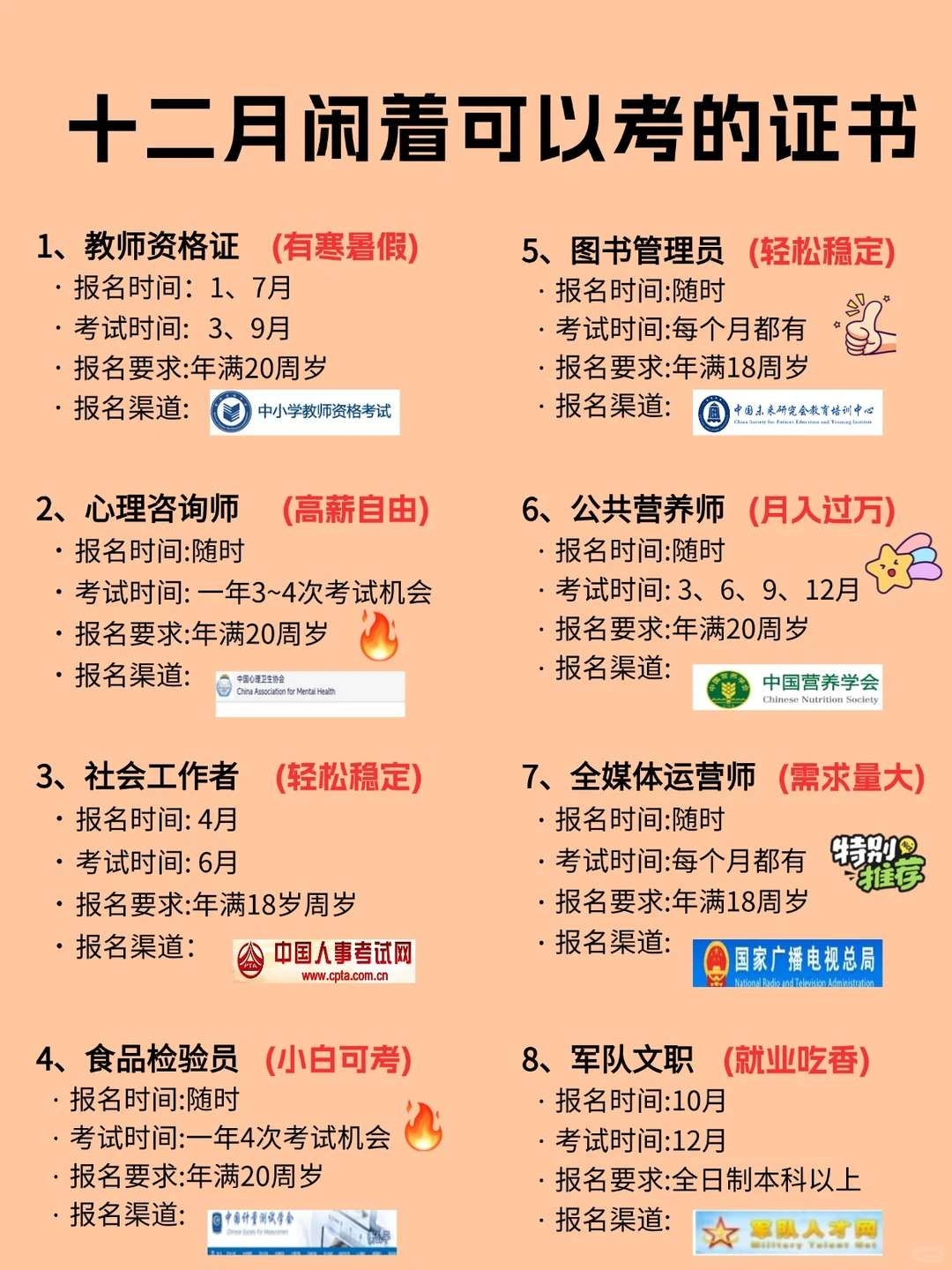 女生12月必考证书，随便一个都很吃香！