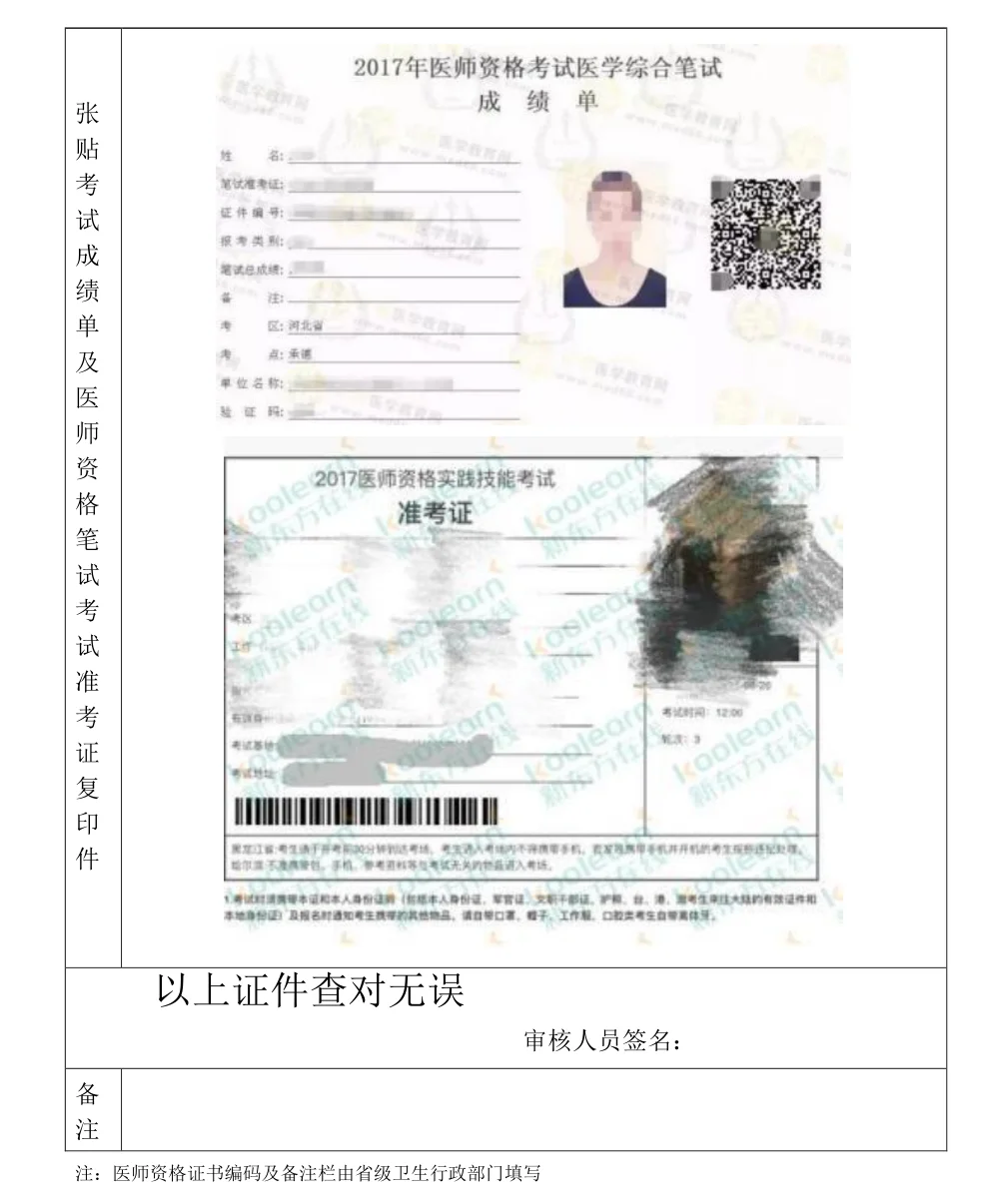 关于医师资格审核表及成绩单的通知！速看！