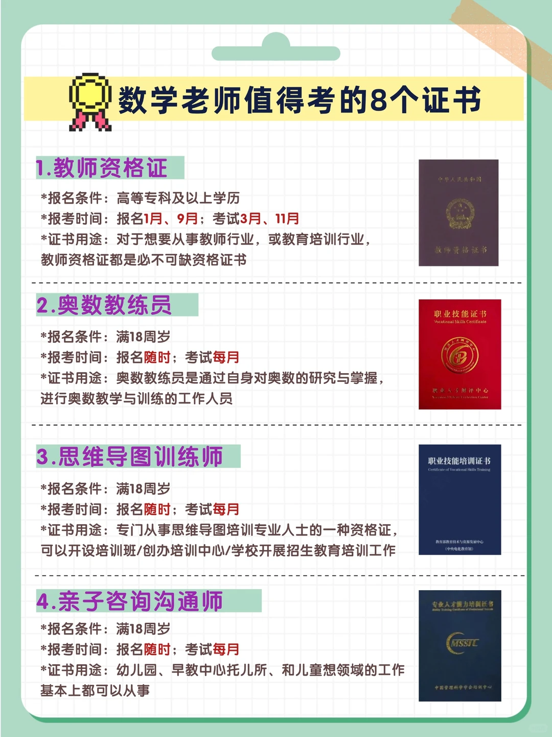 快收藏‼️数学老师值得卡的8个证书