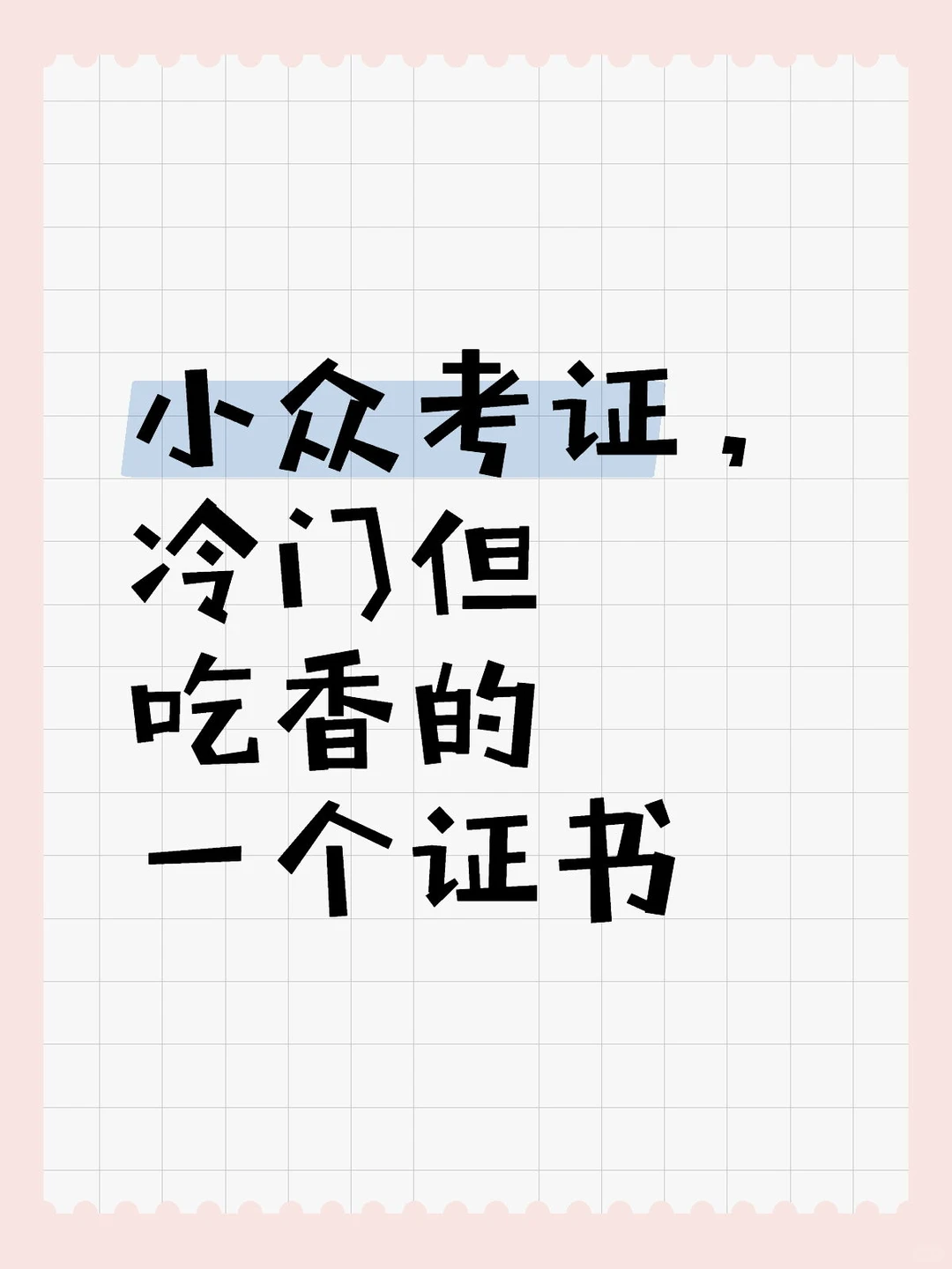 小众考证，冷门但吃香的一个证书