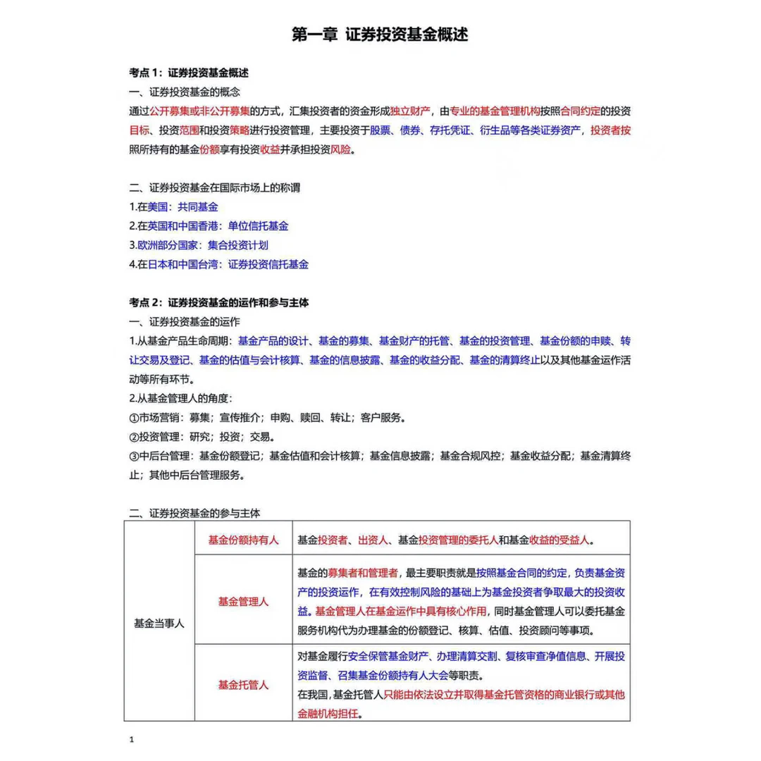 基金从业资格知识点真题解析大全