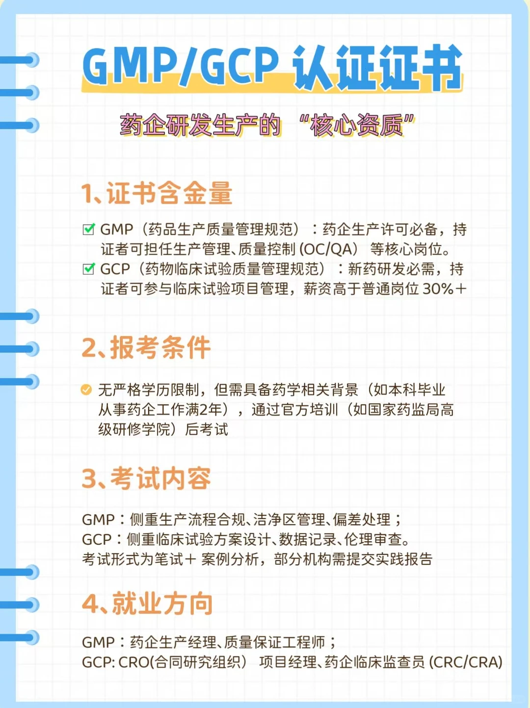 听劝，药学生有空都给我考这四个证书！