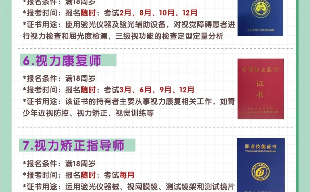 超实用‼️眼视光学专业值得考的8个证书