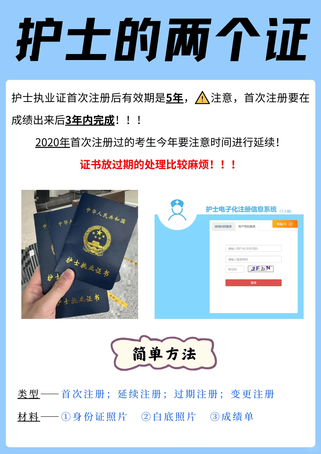 护士执业证&护士资格证✅护士的两个证🔥