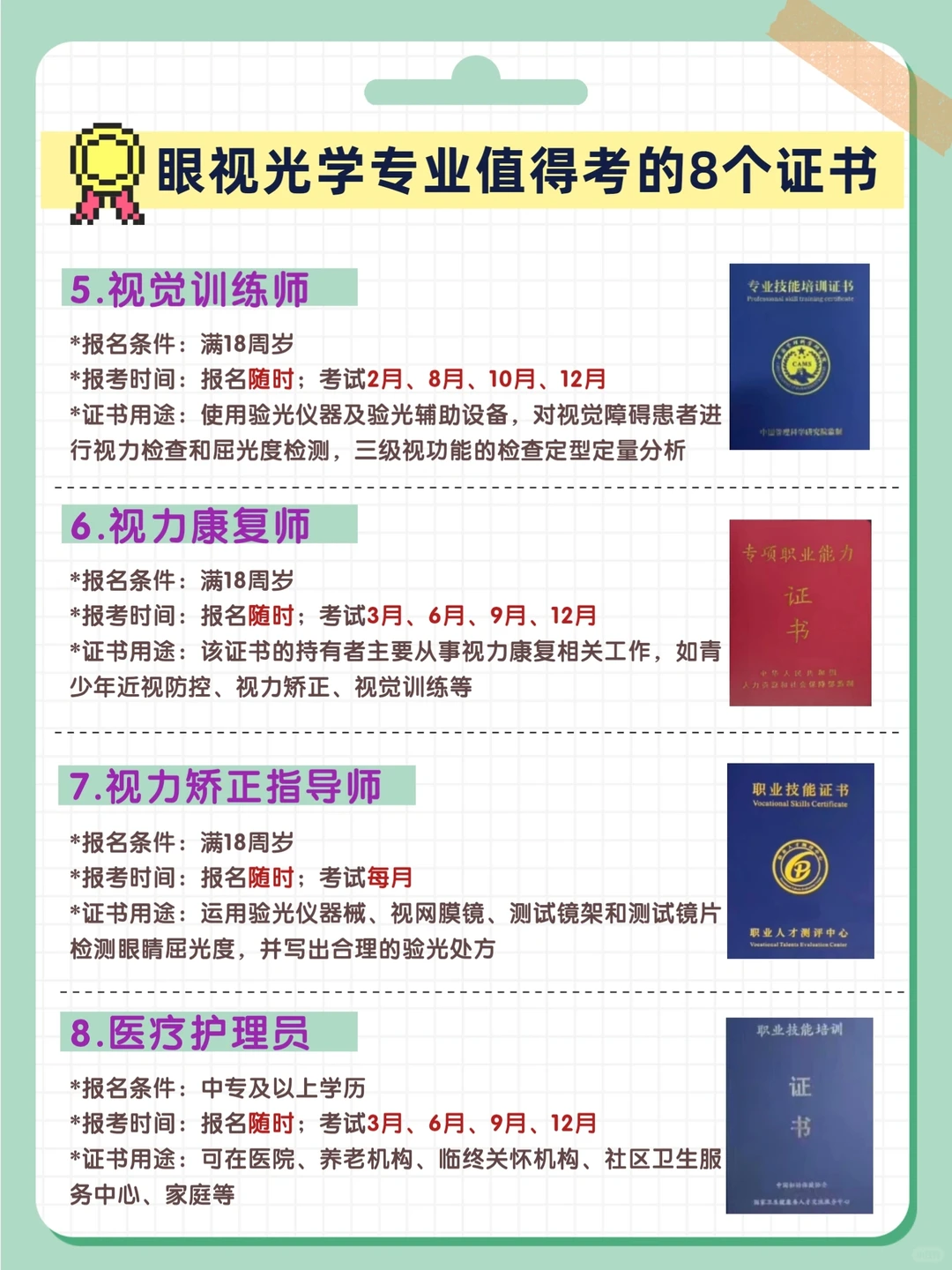 超实用‼️眼视光学专业值得考的8个证书
