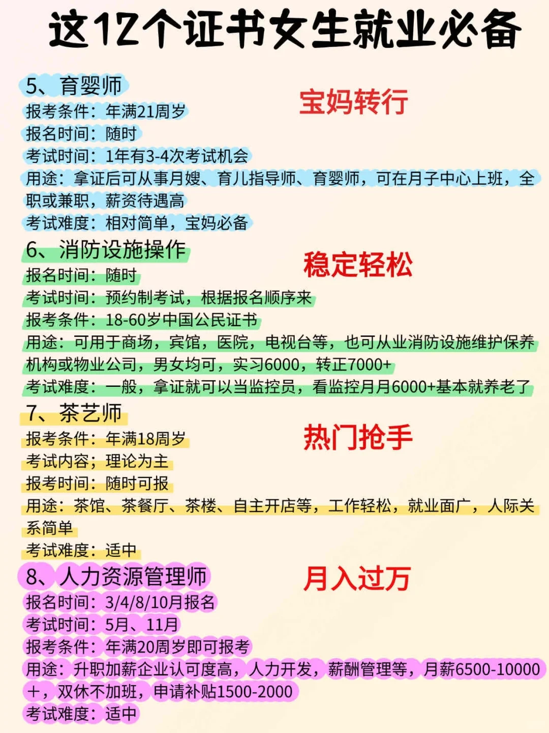 女生闲着就去考这12种证书🔥🔥🔥