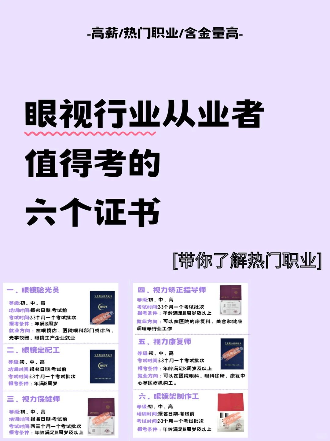 眼视行业从业者值得考的六大证书❗超实用✅