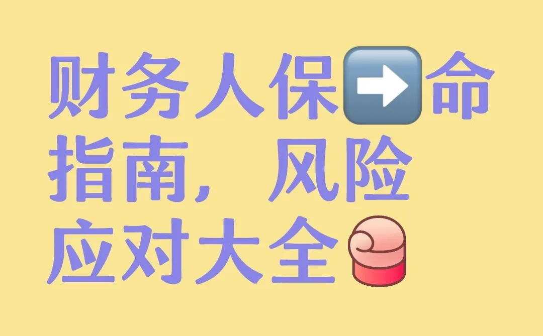 财务人保➡️命指南，风险应对大全🔥