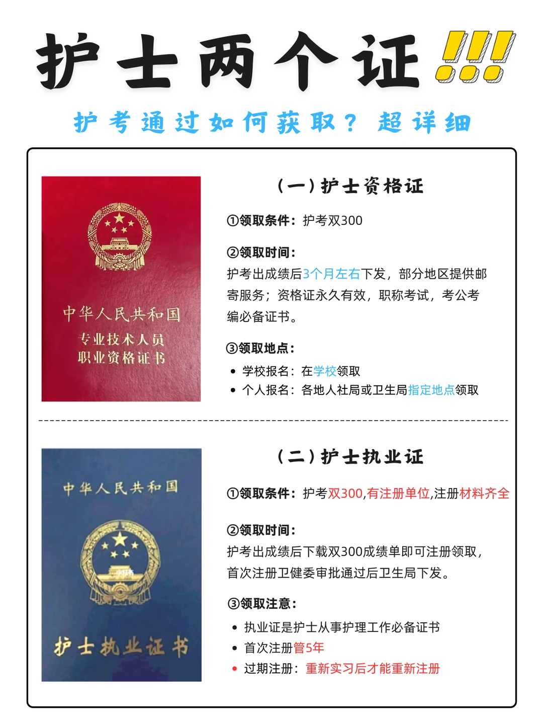 护考通过，两个证这样领取📣