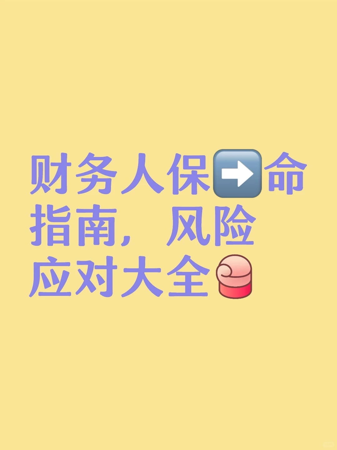 财务人保➡️命指南，风险应对大全🔥