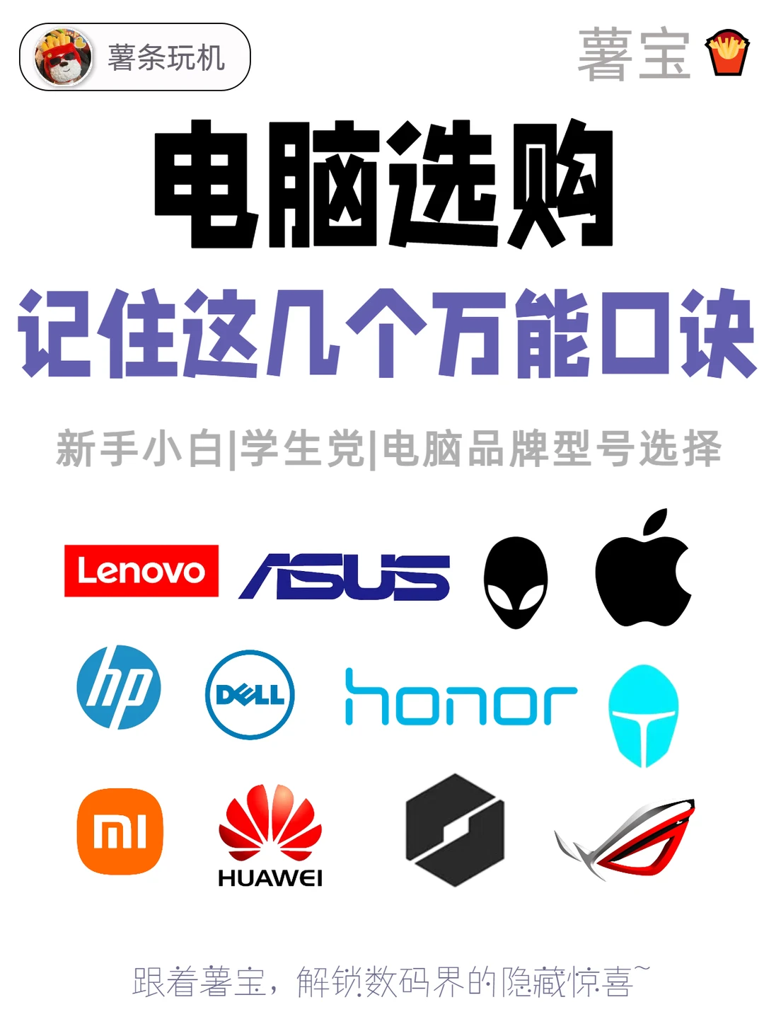 电脑品牌型号到底怎么选！看完这篇就懂了！