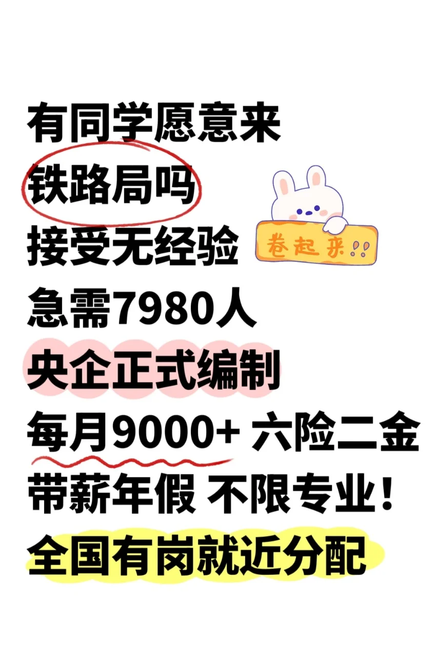 突招7980人!铁路局这次真的放大招了