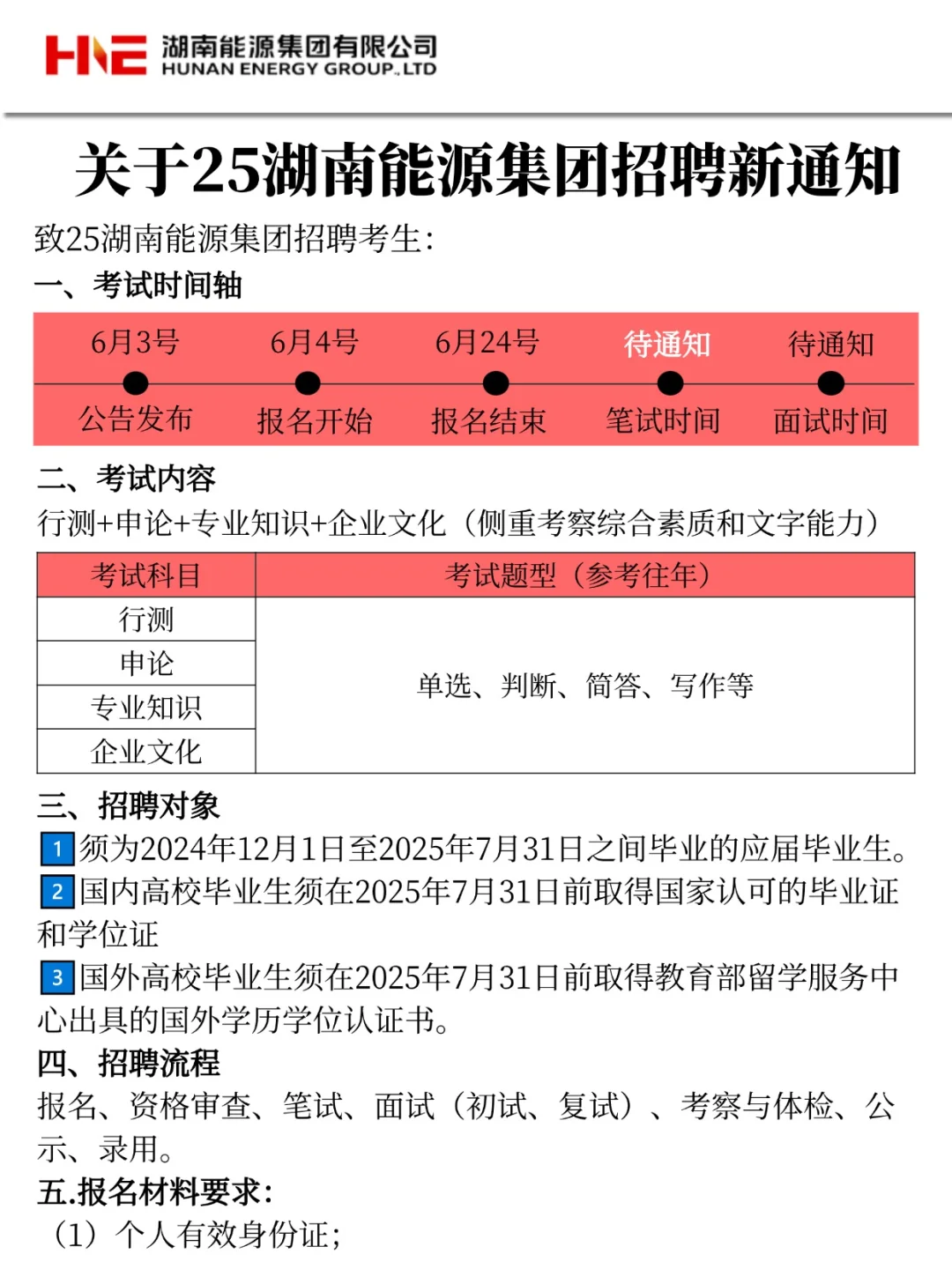 25湖南能源集团招聘通知,今年是简单的一年