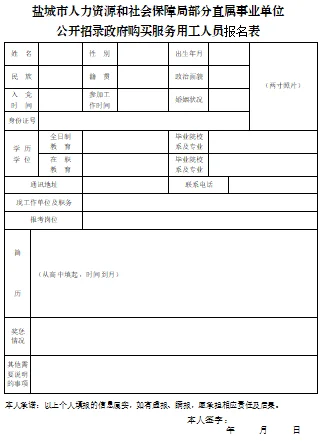 盐城市人力资源和社会保障局招聘2人