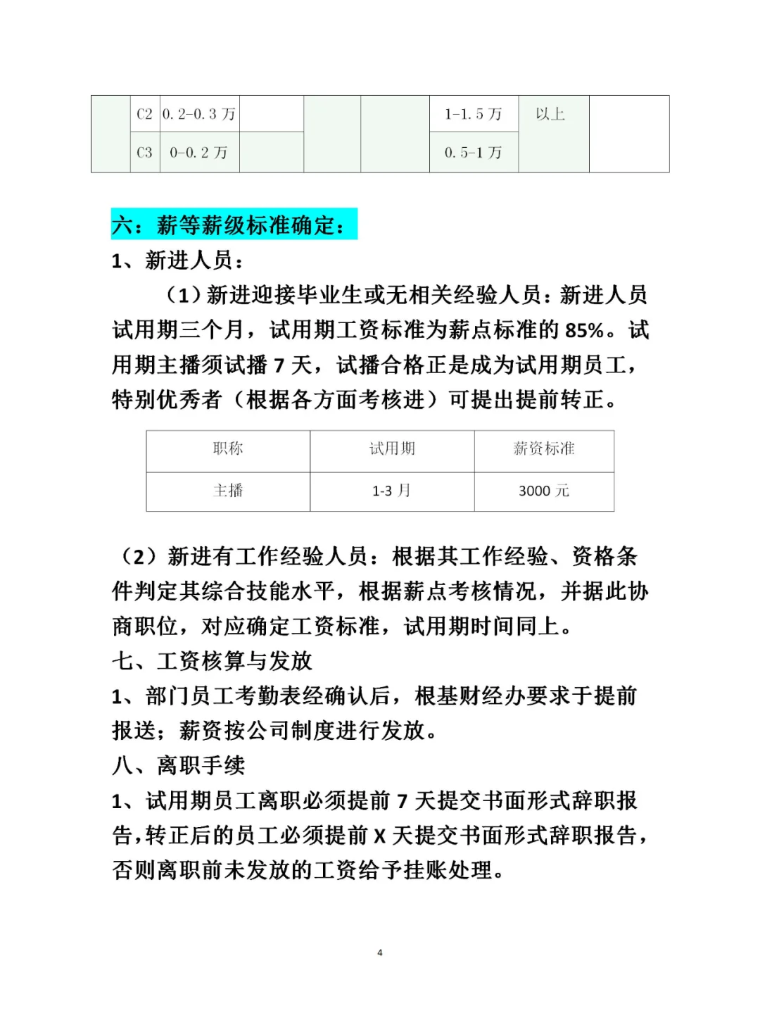 直播带货主播薪酬管理制度