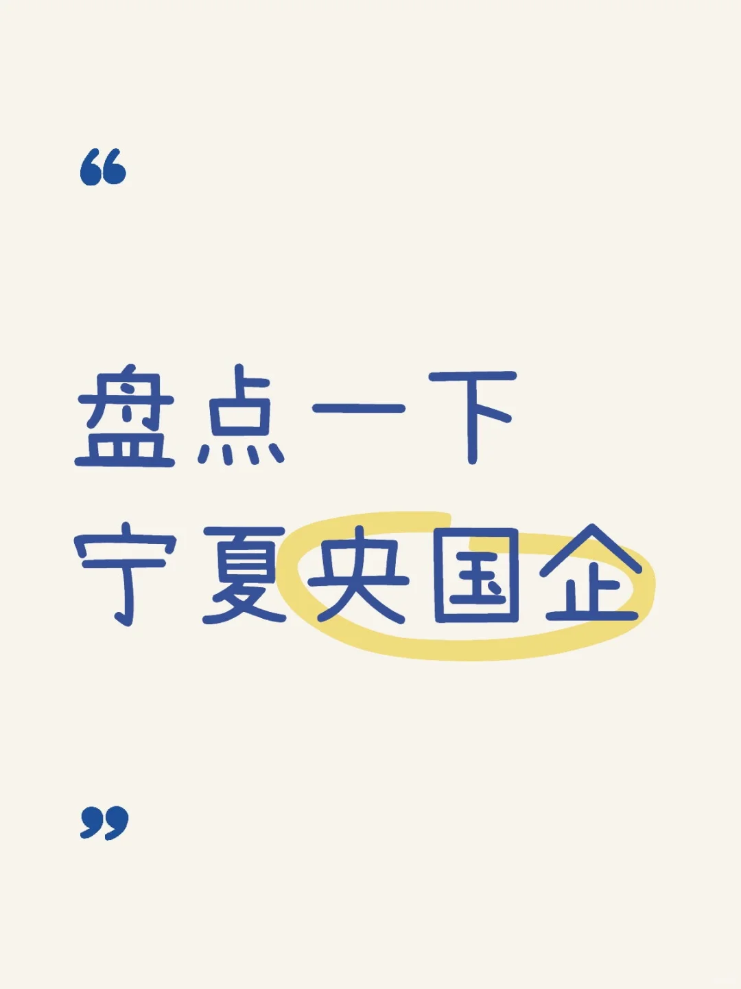 盘点一下宁夏央国企