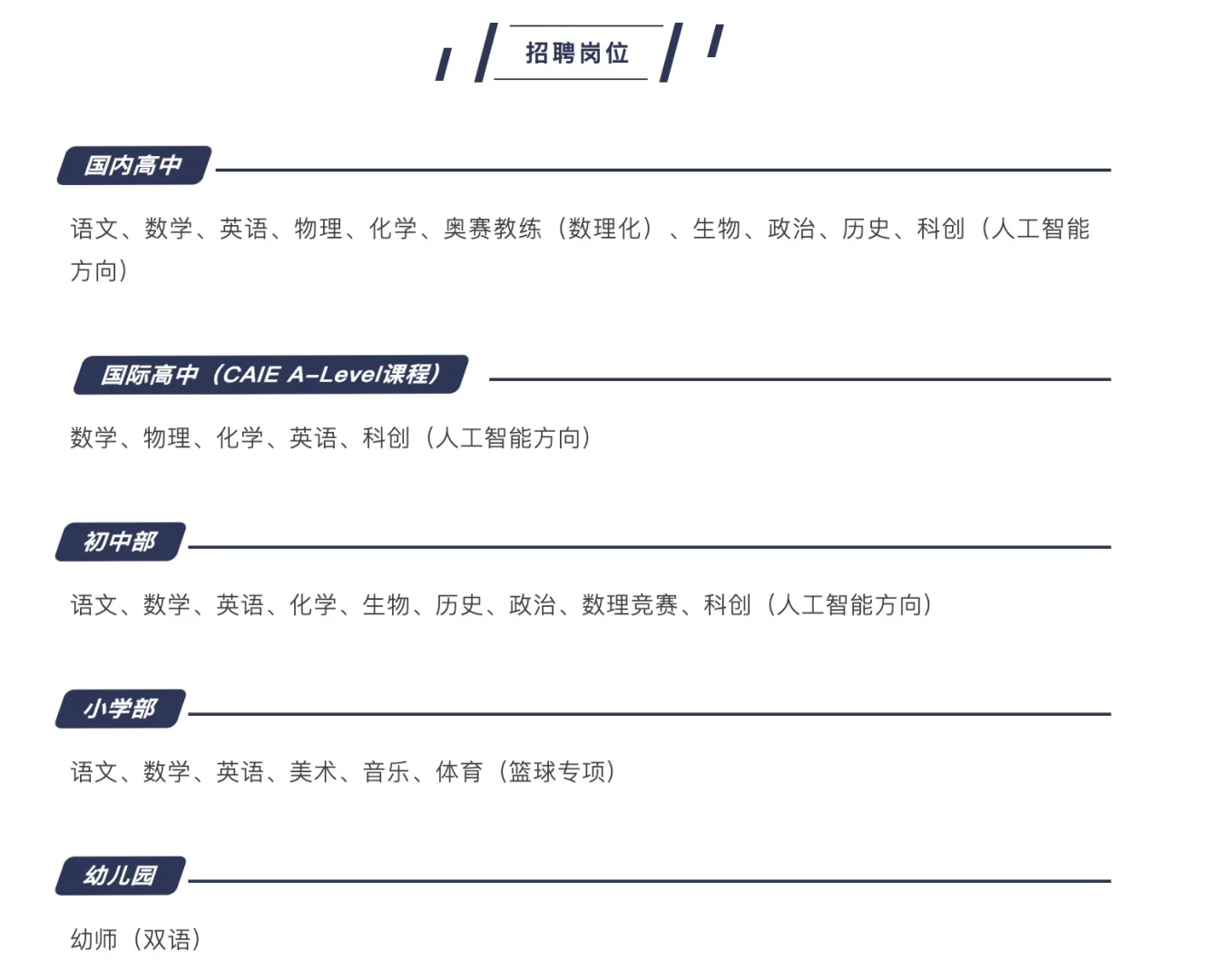 苏州知名国际学校招聘多岗位教师