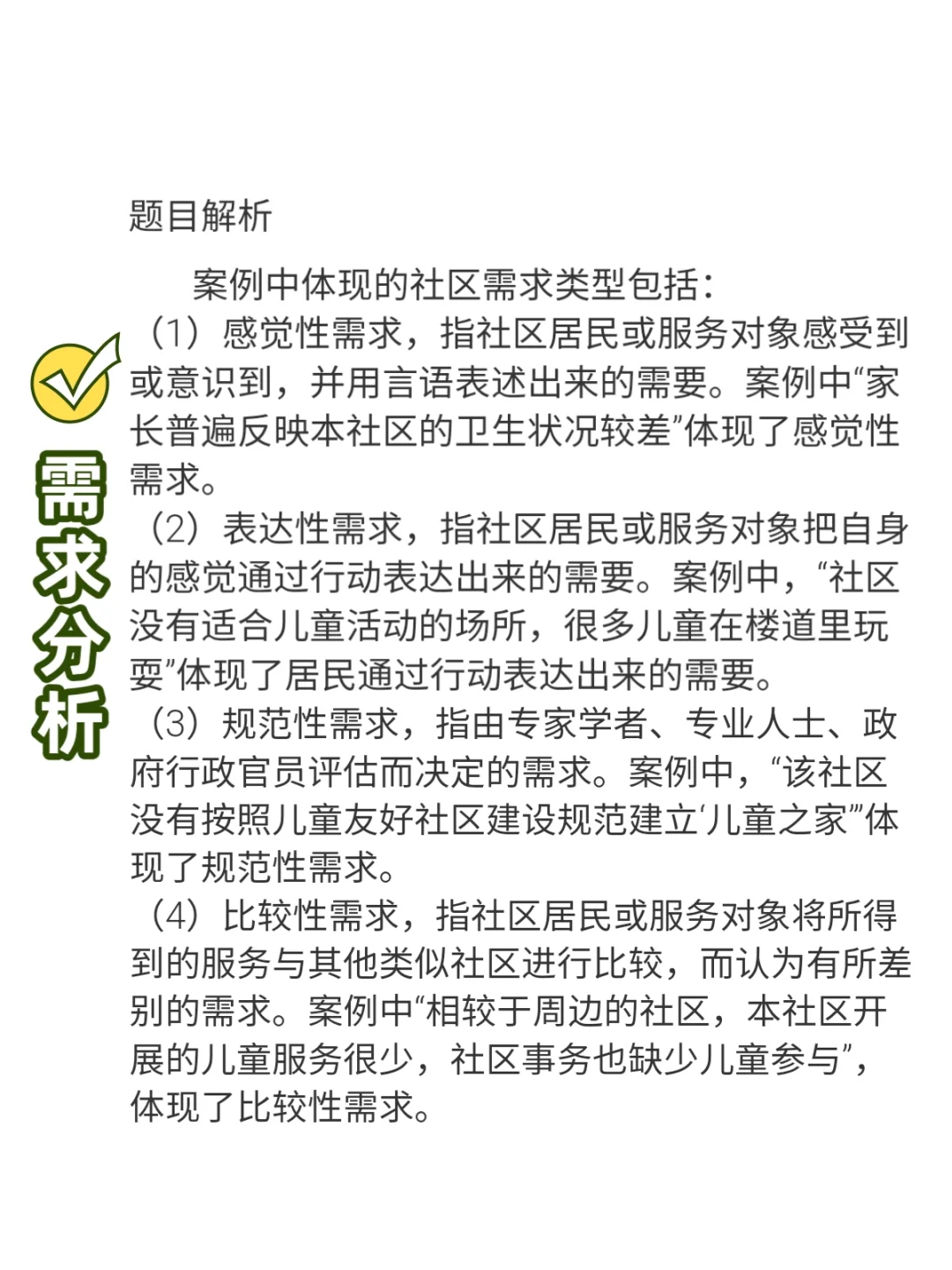 社区需求类型