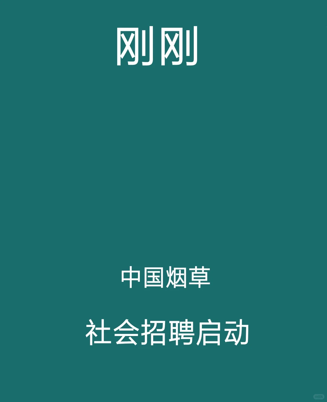 刚刚，中国烟草 2025 下半年社招正式启动！