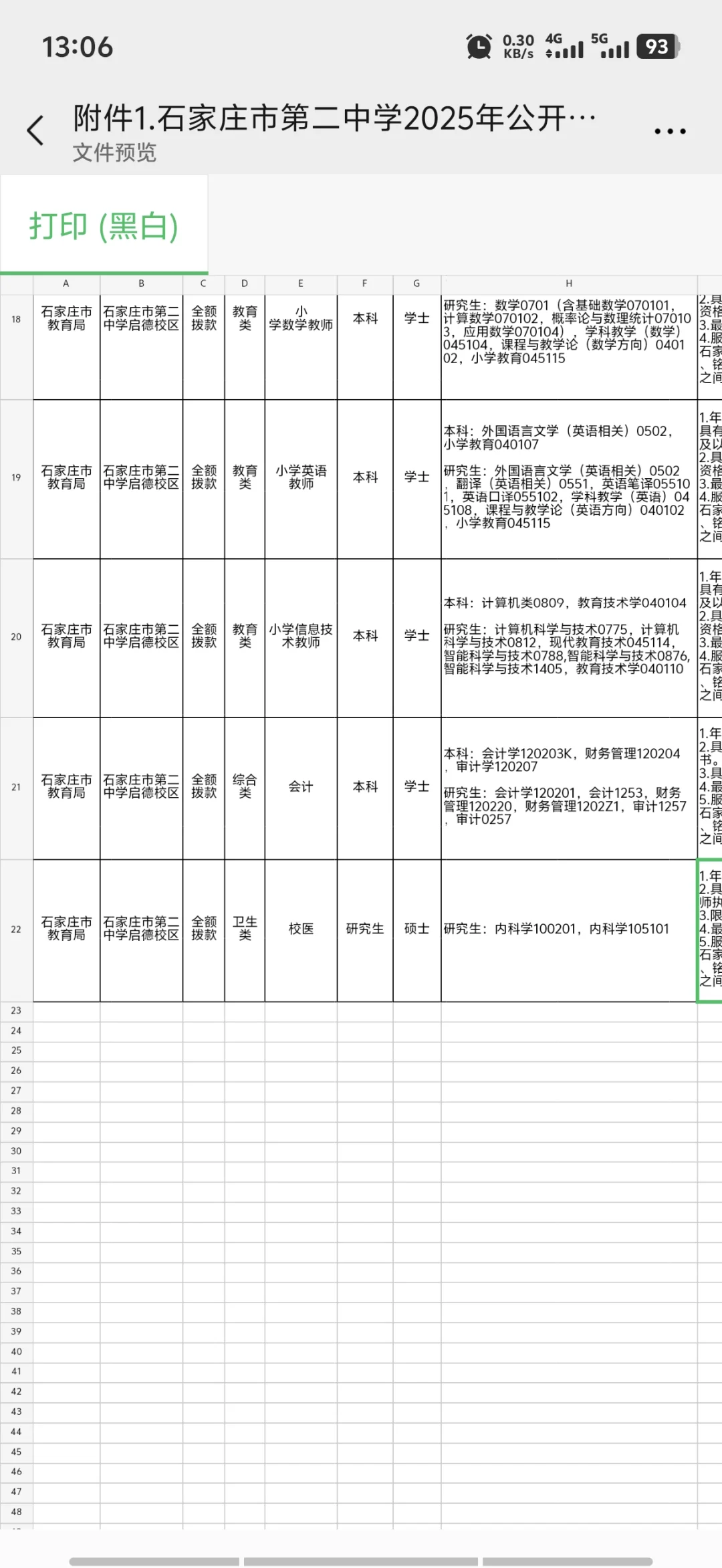 石家庄二中选聘之市教育局全额拨款编制