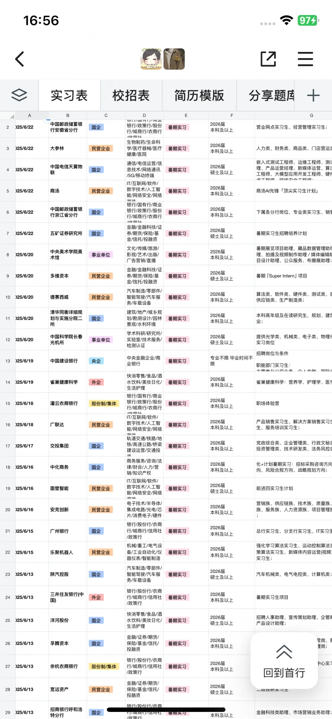 6.22 暑期实习开了好多!