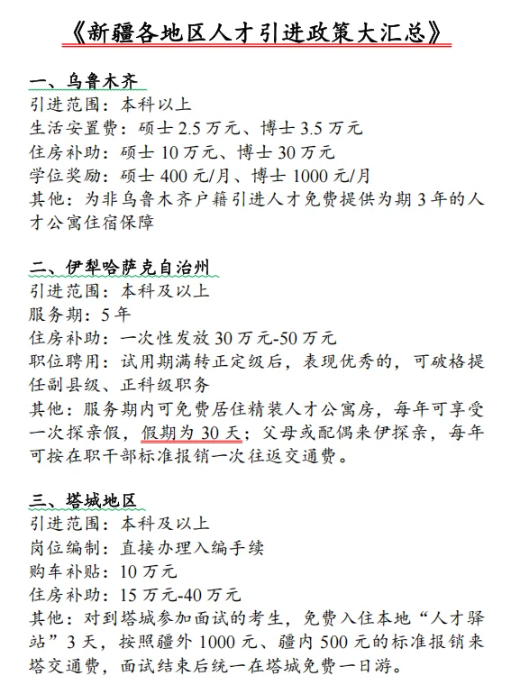 2025年就业推荐:新疆人才引进
