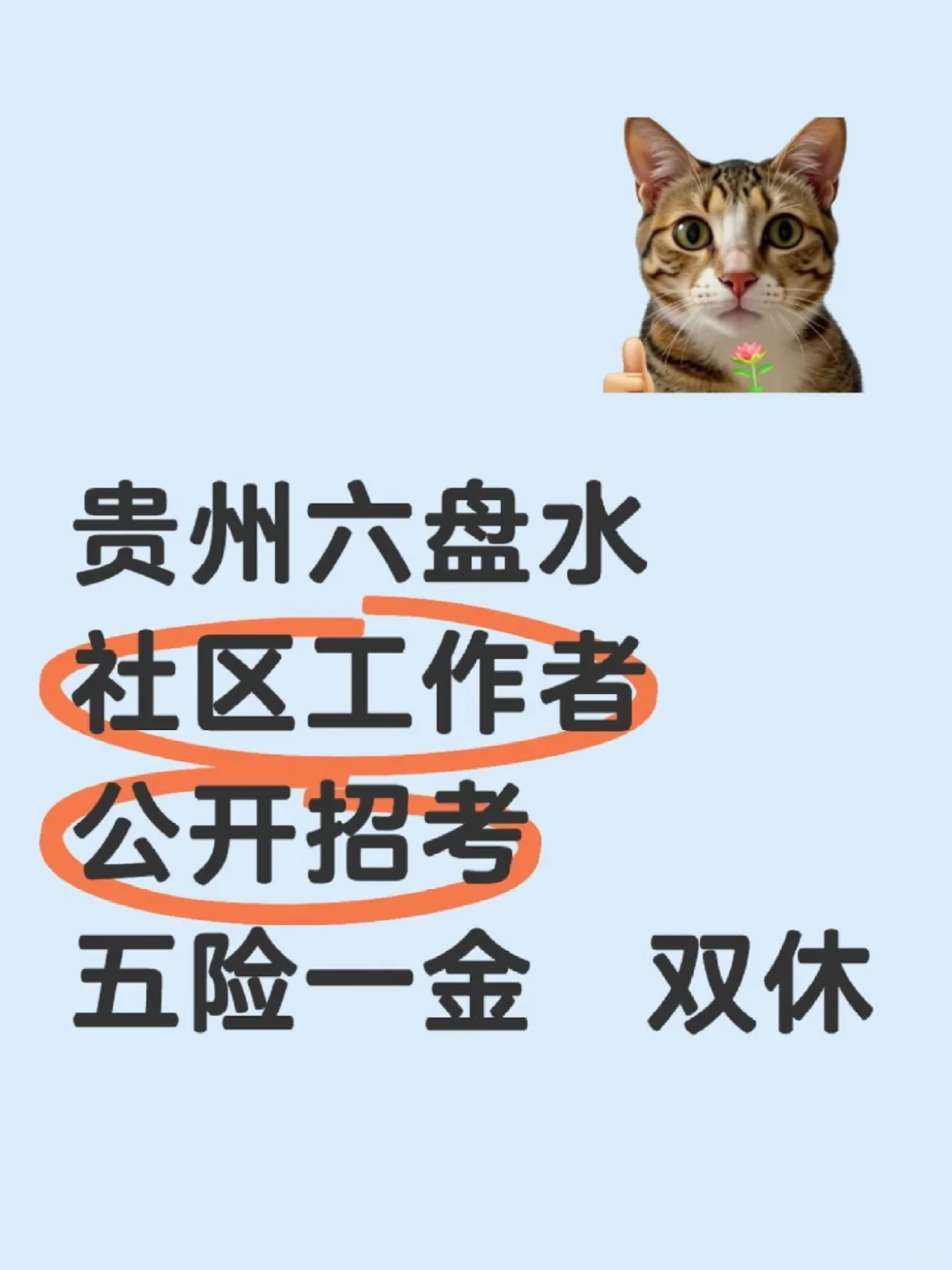 贵州六盘水社区工作者招聘啦！五险一金双休