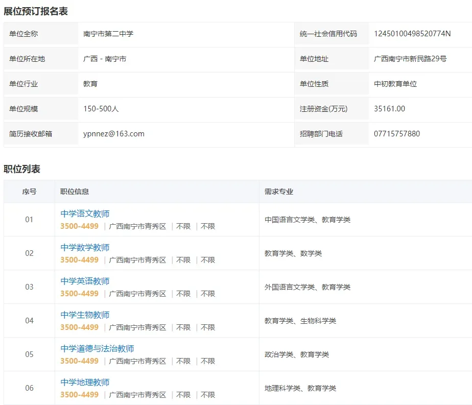 南宁师范大学毕业生双选会来了