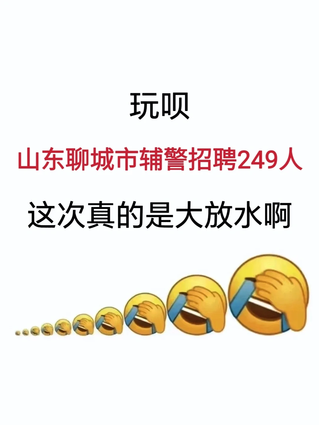 山东聊城市辅警招聘249人,能拉一个算一个