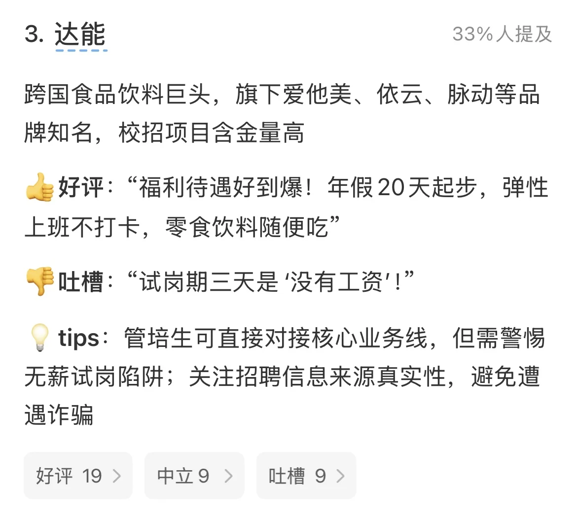 小红书热议的十大食品外企大厂,有应聘tips