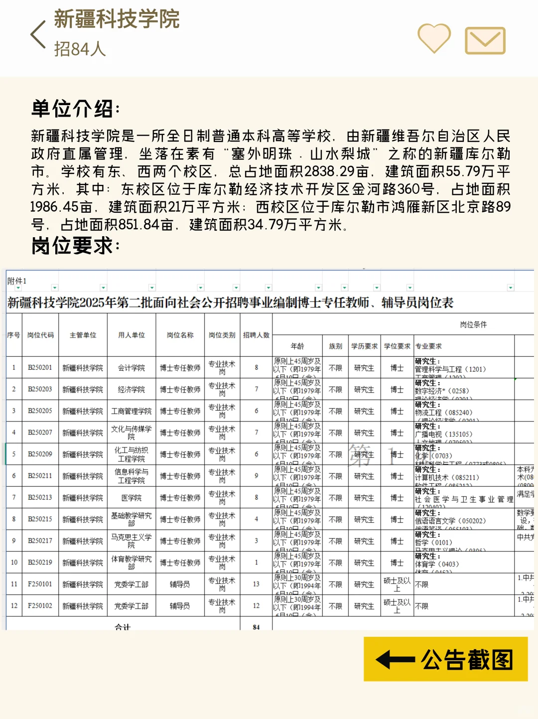 年薪10-20w!事业编!新疆科技学院招84人