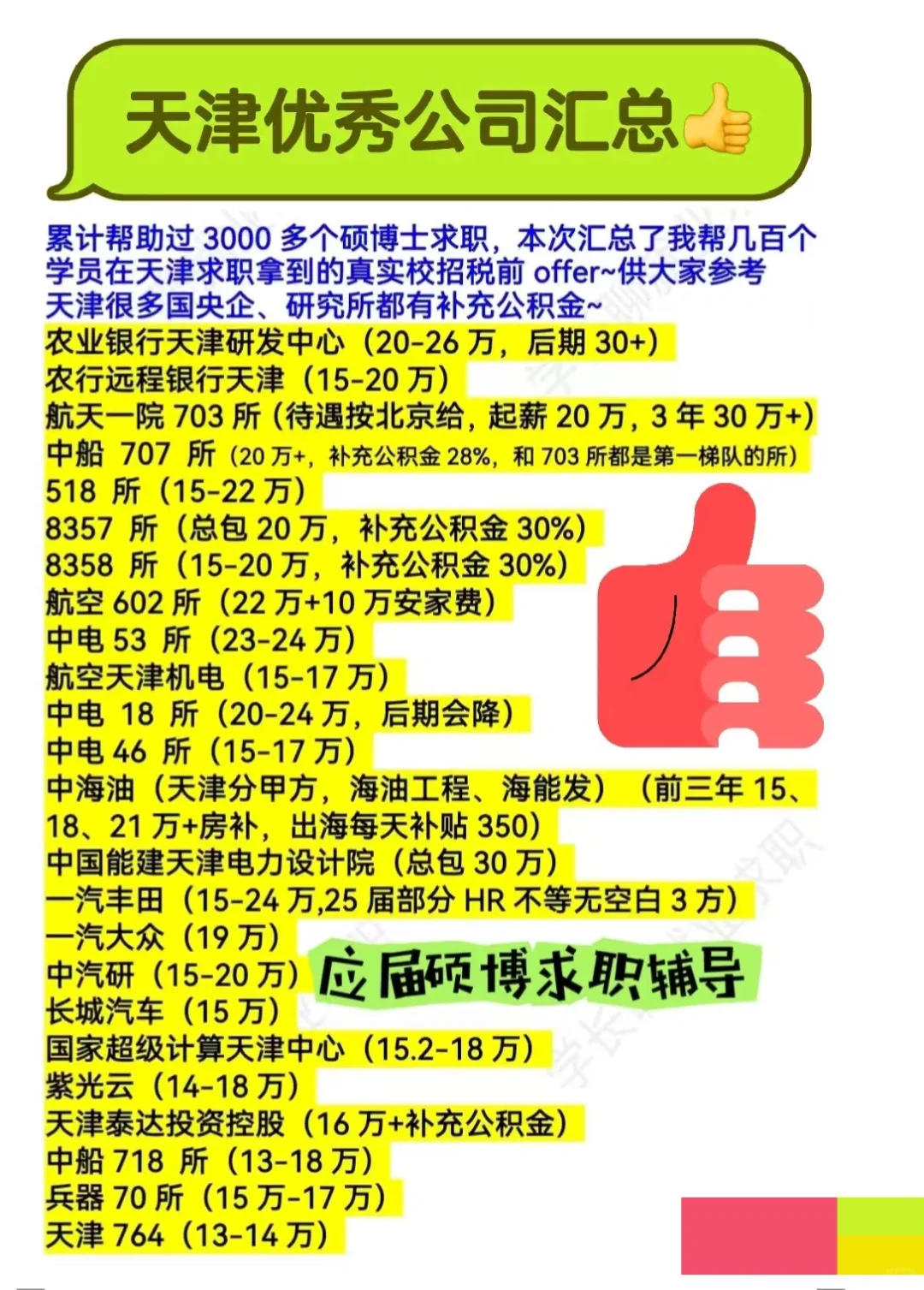天津优秀公司待遇汇总?