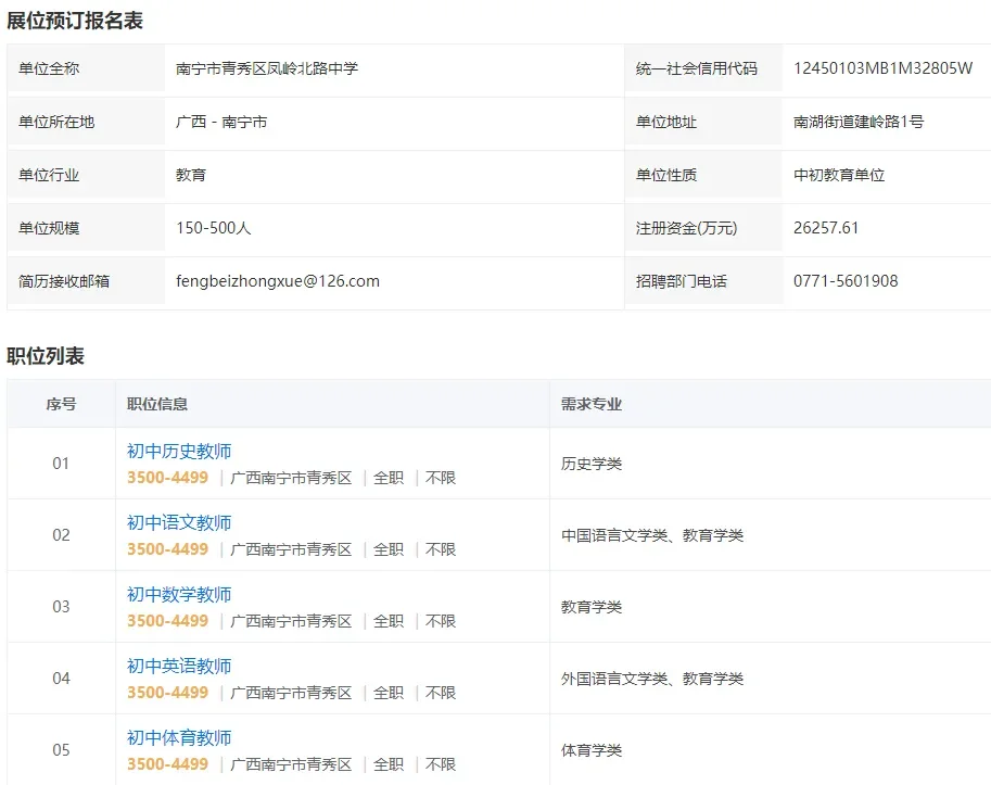 南宁师范大学毕业生双选会来了