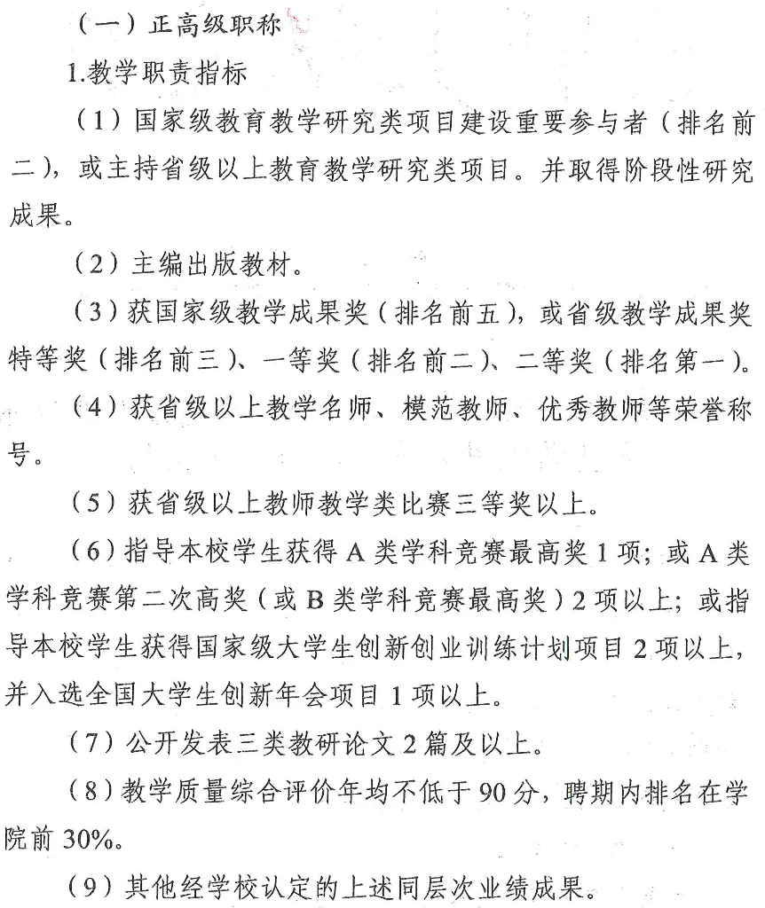 合肥大学教授/副教授首聘期任务