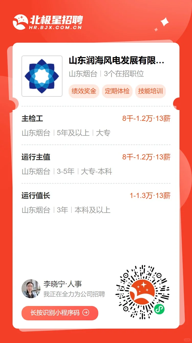 山东润海风电发展有限公司招聘风电人才